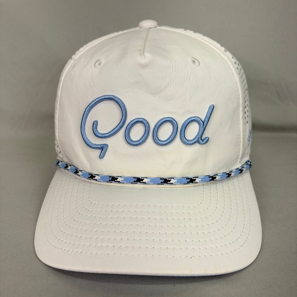 Good Good Golf Rope Hat Men OSFM White Perforated Snapback Cap